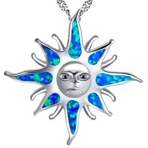 Silver sun necklace